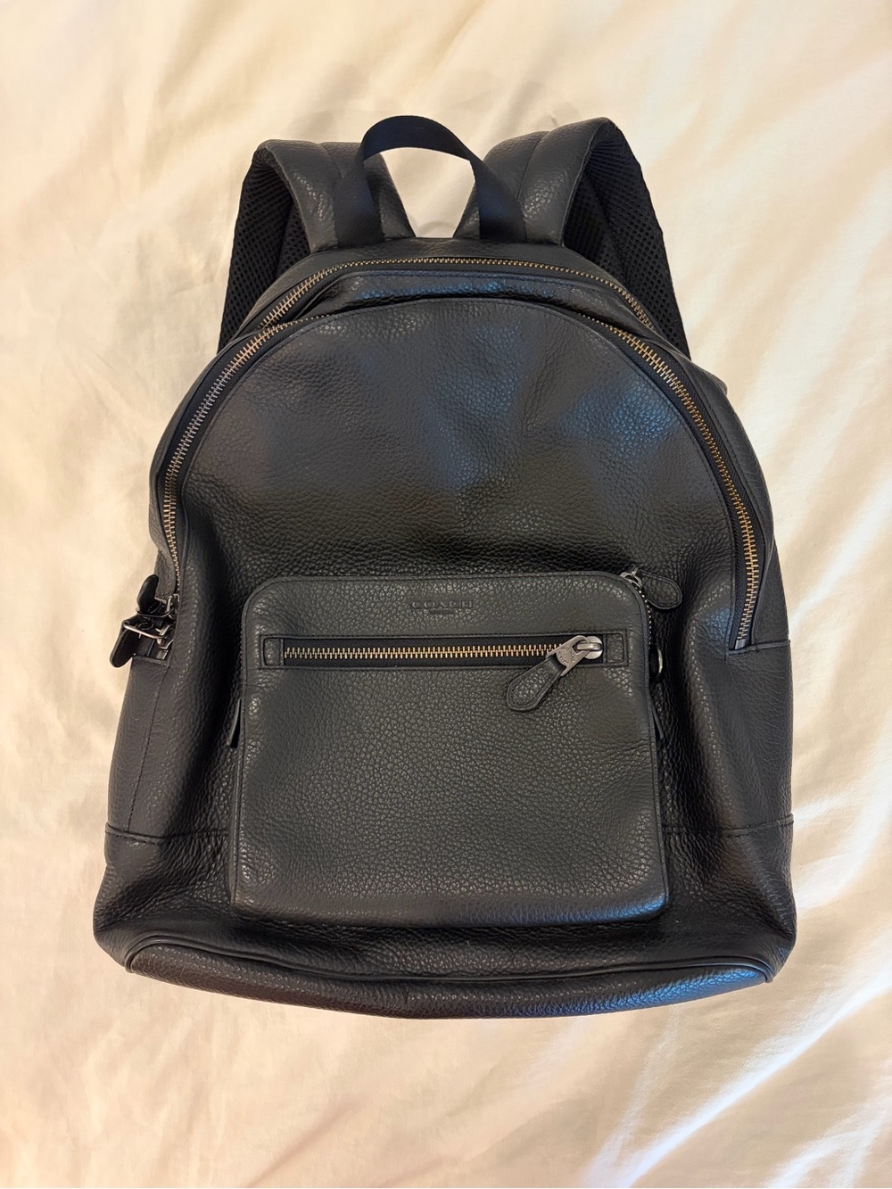 Rare Coach F23257 Men’s West backpack in Black Pebble Leather